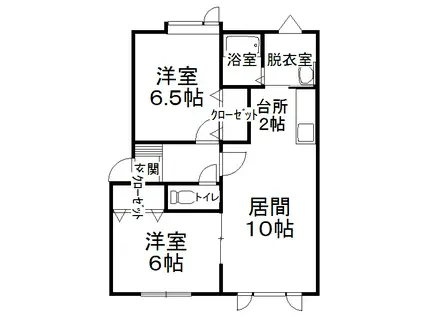 エーコーエピオンII(2DK/2階)の間取り写真