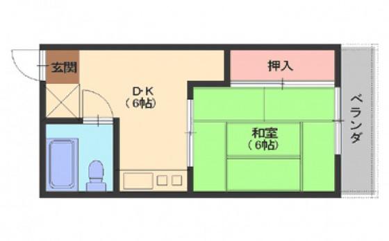 シティハイツ石本(1DK/1階)の間取り写真