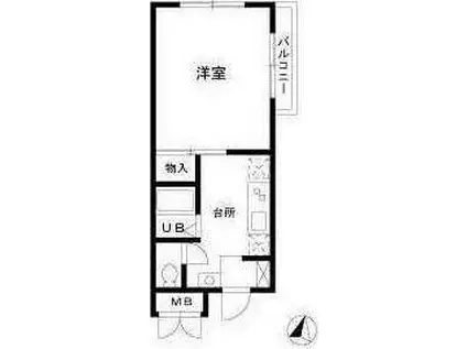 メイプルプレイス石神井(1K/3階)の間取り写真