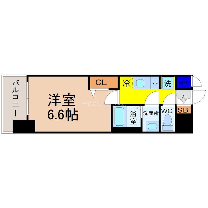プレサンス千種駅前レイズ(1K/9階)の間取り写真