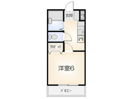 プレシオン南昭和(1K/3階)の間取り写真