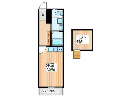 エル・ハイツ(ワンルーム/2階)の間取り写真