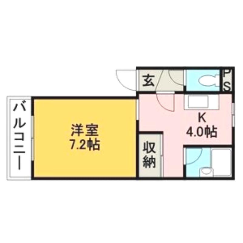 アンビシャス手稲(1K/4階)の間取り写真