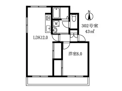 メゾン碑文谷(1LDK/3階)の間取り写真