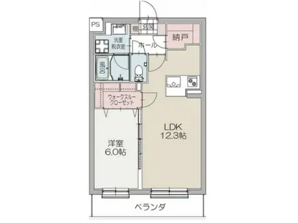 KREIS BURG(1LDK/2階)の間取り写真