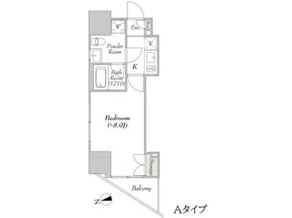 ミリアレジデンス新宿御苑II(1K/6階)の間取り写真