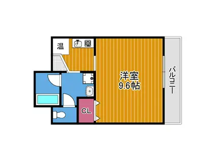 ドミール白鳥(1K/2階)の間取り写真