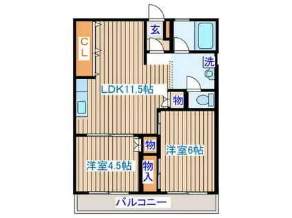 花園レジデンス(2LDK/3階)の間取り写真