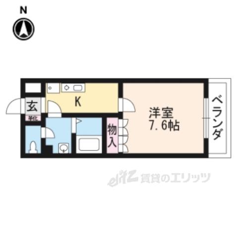 ロイヤルヒルズ(1K/2階)の間取り写真