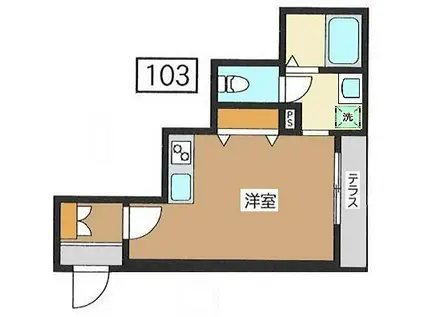 プライムクレスト(ワンルーム/1階)の間取り写真