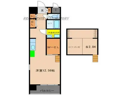 アルテマイスターデュノン(ワンルーム/2階)の間取り写真