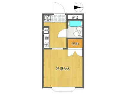 サーティフル東葛西(1K/1階)の間取り写真