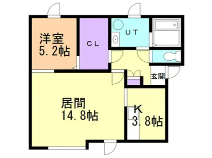 レジデンス中島II(1LDK/1階)の間取り写真