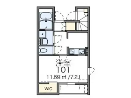 レオネクストグランツ藤24 52543(1K/1階)の間取り写真