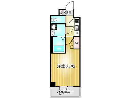 エスリード栄クロスシティ(1K/9階)の間取り写真