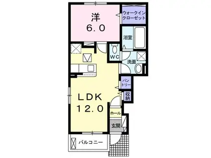 パン リーヴルII(1LDK/1階)の間取り写真
