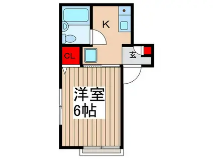 アイオーラ(1K/1階)の間取り写真