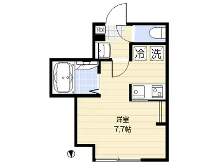 エクセラン立花(ワンルーム/2階)の間取り写真