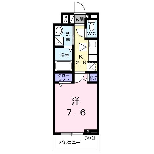ネオ・ブライト君休(1K/1階)の間取り写真