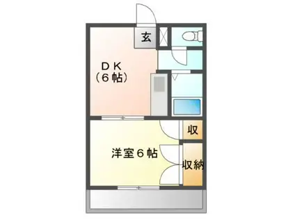 オーチャードIII(1DK/1階)の間取り写真