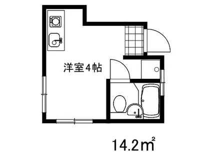 カーサ青谷(ワンルーム/1階)の間取り写真