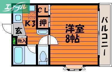 アソシエ津島(1K/3階)の間取り写真