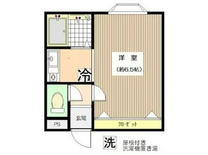 西山ハイツ(1K/1階)の間取り写真