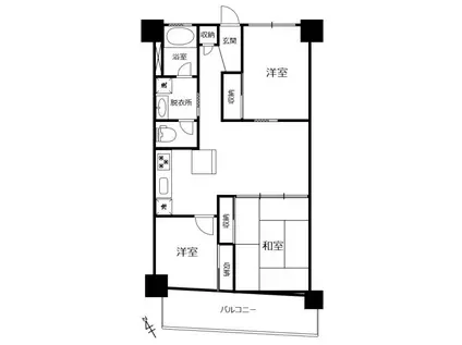 市ヶ谷見附ハイム(3DK/4階)の間取り写真