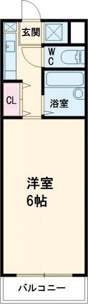 プログレス小山(ワンルーム/1階)の間取り写真