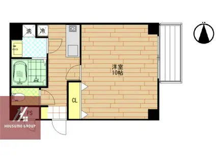 NUI南森町(1K/2階)の間取り写真