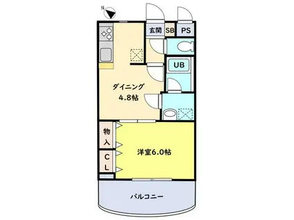 CASA DI FELICE(1DK/1階)の間取り写真