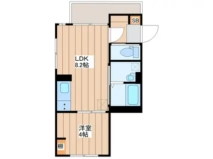 グロウランス薬師堂II(1LDK/2階)の間取り写真