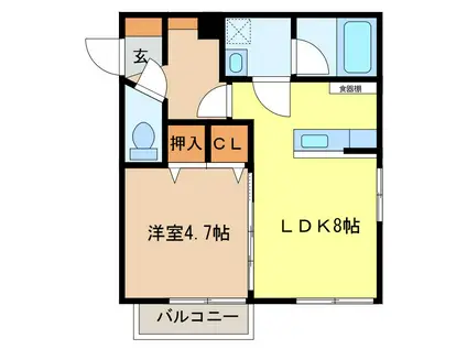 アベニール雅21(1LDK/2階)の間取り写真