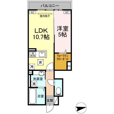 メゾン ボヌール(1LDK/1階)の間取り写真