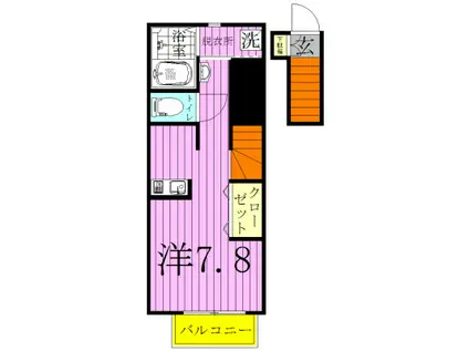 メゾン・ド・ジュネス常盤平(ワンルーム/2階)の間取り写真