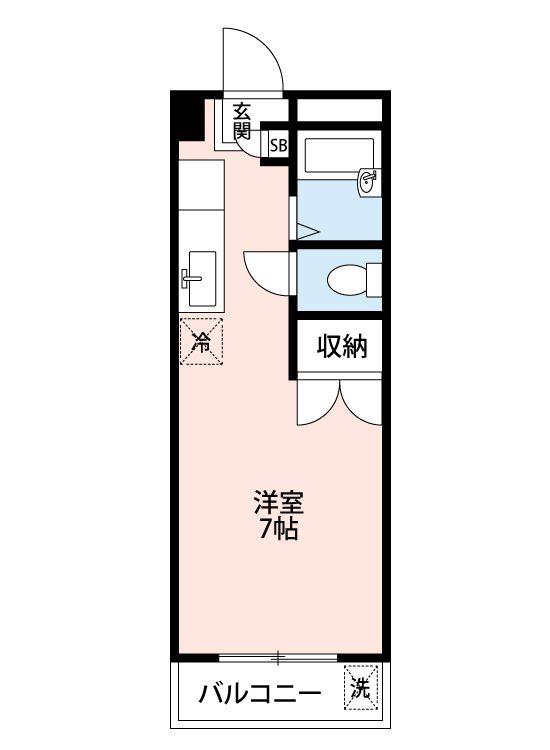 ドミール楠(ワンルーム/1階)の間取り写真