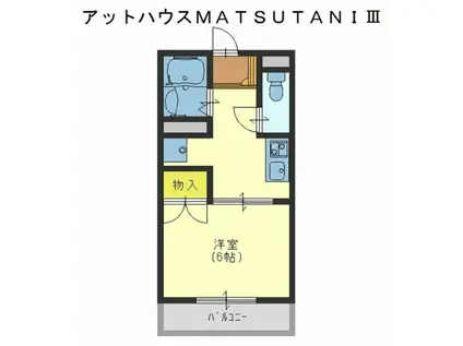 アットハウスMATSUTANI3(1K/1階)の間取り写真