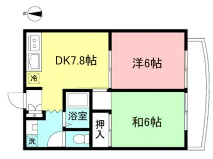 アメニティ松原(2DK/2階)の間取り写真