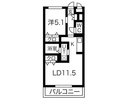 エトワールKEI(1LDK/3階)の間取り写真