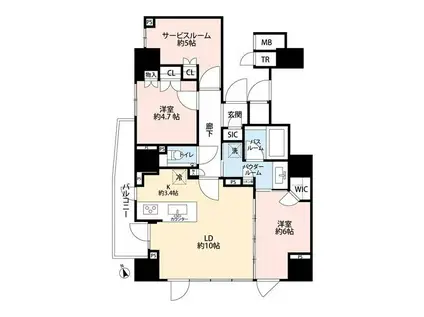 ダイレクトタワー池袋要町(2SLDK/13階)の間取り写真