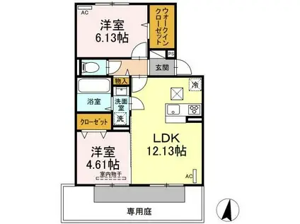 リッチKOKORO(2LDK/1階)の間取り写真