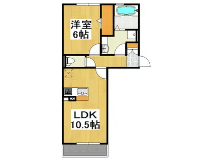 ロイジェントパークス レイクタウン III G(1LDK/1階)の間取り写真