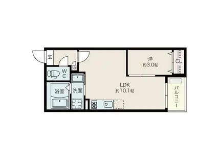 JACK OBATACHIYODAI(1LDK/1階)の間取り写真