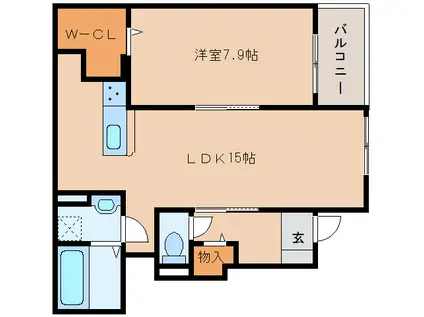 セレーノ(1LDK/1階)の間取り写真