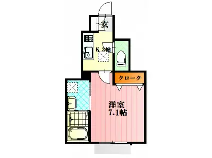 SHAMBRE古市B棟(1K/1階)の間取り写真