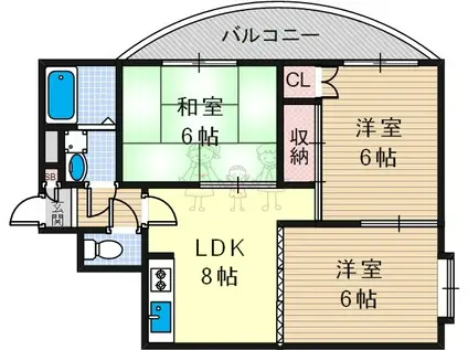 シャトクレインヒル(3LDK/3階)の間取り写真