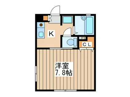 宮城野ハウス カワイ(1K/1階)の間取り写真