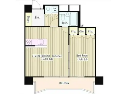 カーサクロヤナギ(1LDK/4階)の間取り写真