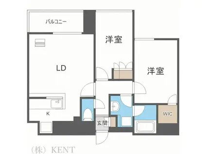 グランカーサ裏参道(2LDK/4階)の間取り写真