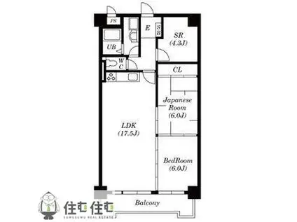 パーク梅盛(3LDK/4階)の間取り写真